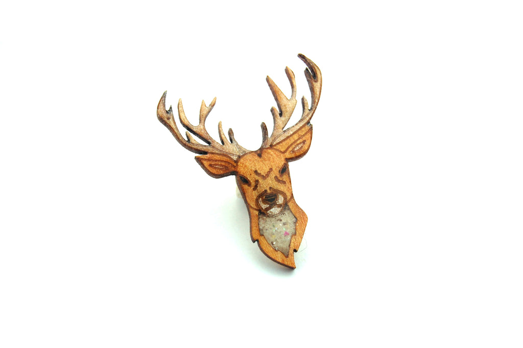 Stag Reindeer Pin Badge
