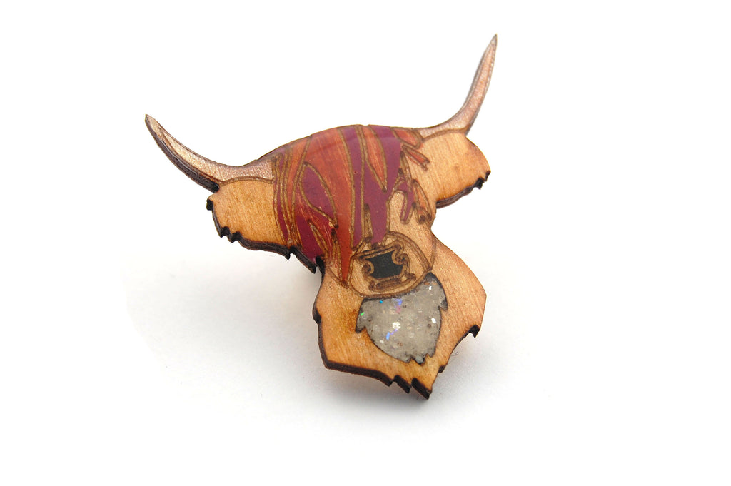 Highland Cattle Pin Badge