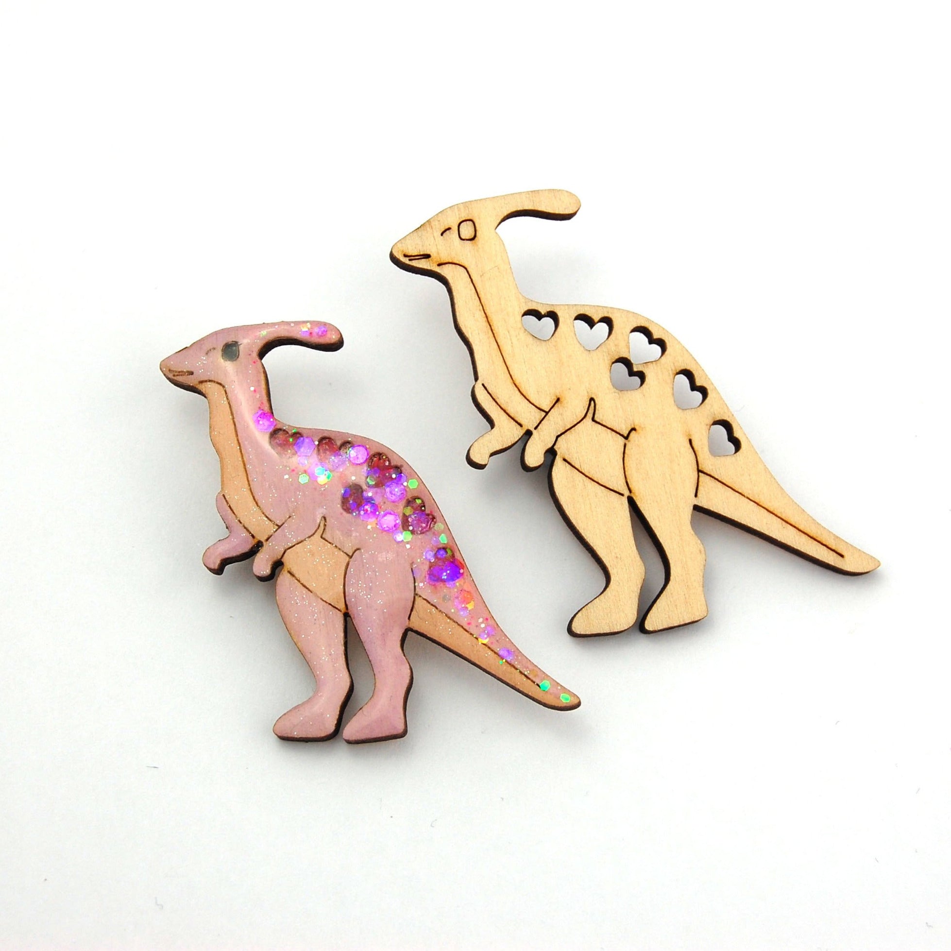 Dinosaur Wooden Shapes - 2 x Parasaurolophus