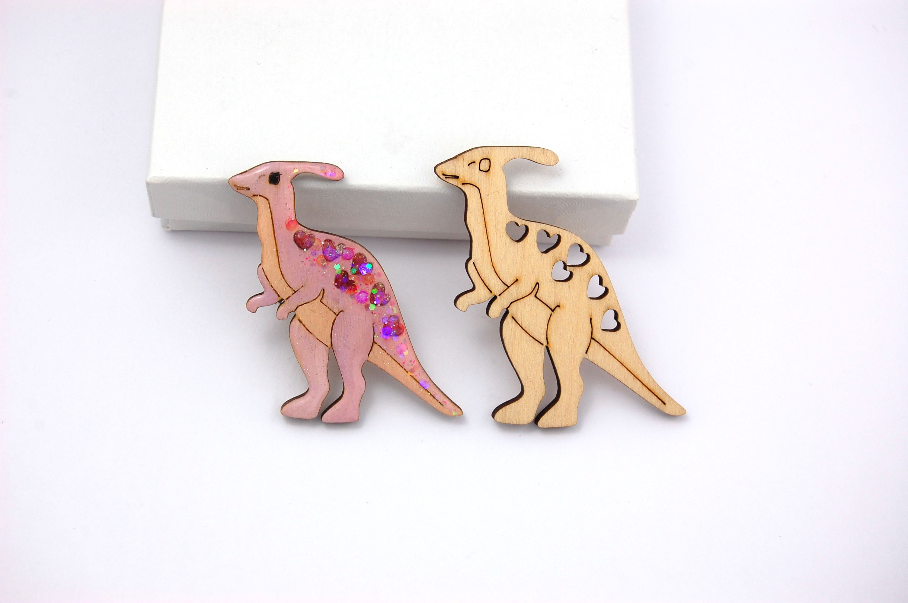 Dinosaur Wooden Shapes - 2 x Parasaurolophus