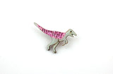 Velociraptor Pin Badge - Pastel Pink & Green